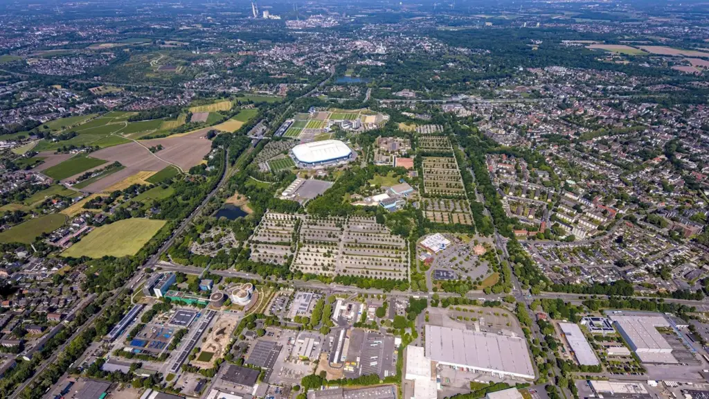 Luftaufnahme von Gelsenkirchen. Wohnviertel im Ruhrgebiet